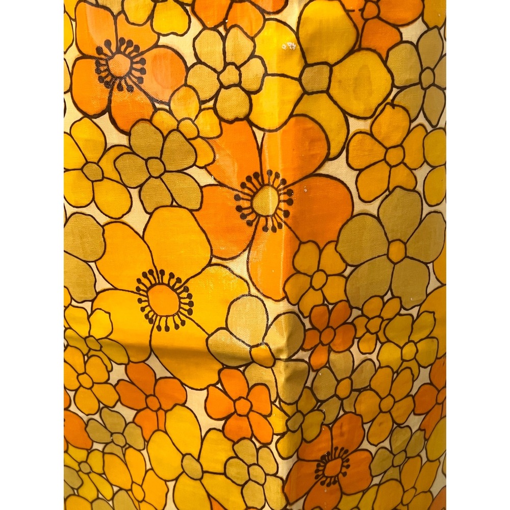 Vintage Jebina Designs Apron Orange Yellow Floral Oilcloth PVC Made in England - Picture 3 of 11